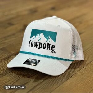 White and Teal Cowpoke Trucker Hat